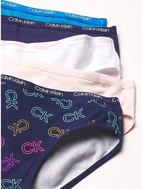 Calvin Klein Girls' Underwear Cotton Bikini Panty, 5 Pack
