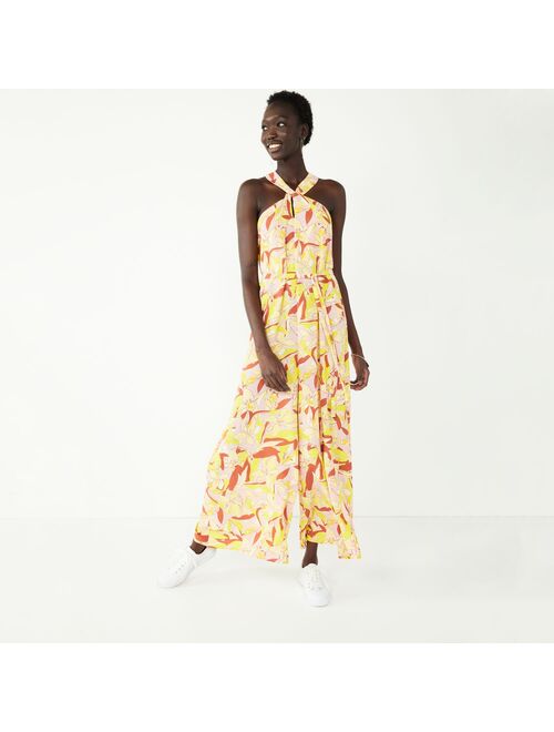 Women's Nine West Crisscross Neck Wide Leg Jumpsuit