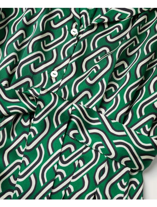 MANGO Women's Belt Printed Jumpsuit