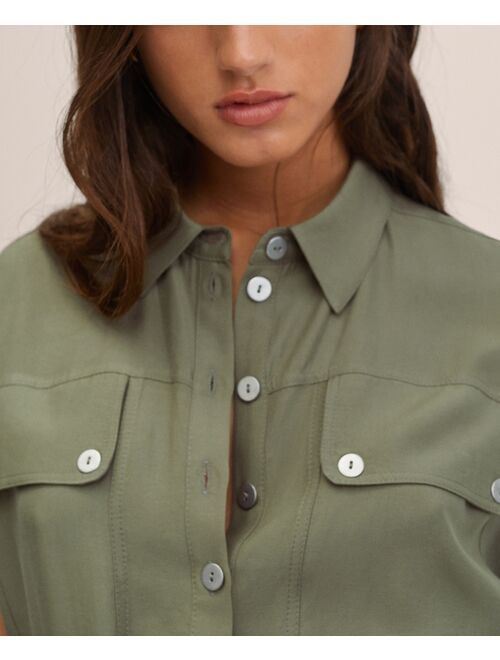 MANGO Women's Lyocell Jumpsuit with Belt