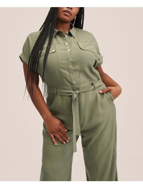 MANGO Women's Lyocell Jumpsuit with Belt