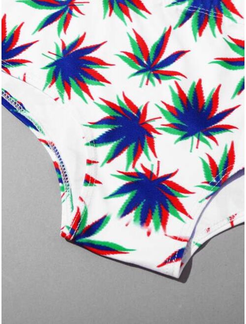 Shein 2pack Maple Leaf Print Panty Set