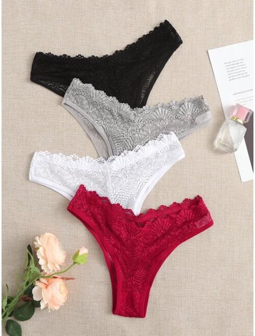Shein 4pack Contrast Lace Panty