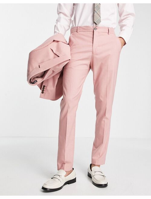 Selected Homme skinny fit suit pants in pink
