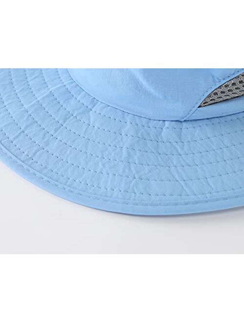 LLmoway Kids Sun Protection Hat Quick Dry Adjustable Wide Brim Mesh Bucket Hat