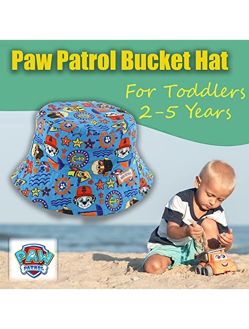 Nickelodeon Paw Patrol Chase, Marshall and Rubble Printed Bucket Hat - UPF50+ Sun Protection White-Blue