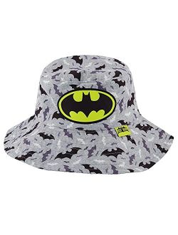 Comics Toddler Sunhat, Batman Kids Bucket Hat and Matching Boys Baseball Cap for Beach, Age 2-4