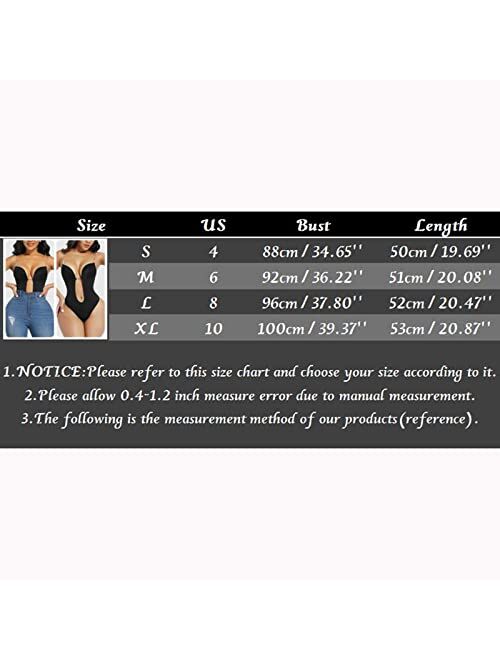 Mtlz Invisible Shapers Plunge Backless Body Shaper Bra Bodysuits Seamless Women's Deep V-Neck Clear Strap For Dresses Weddings
