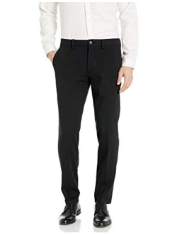 Men's 4-Way Stretch Solid Twill Slim Fit Flat Front Chino