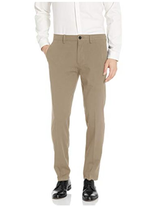 Kenneth Cole REACTION Men's 4-Way Stretch Solid Twill Slim Fit Flat Front Chino