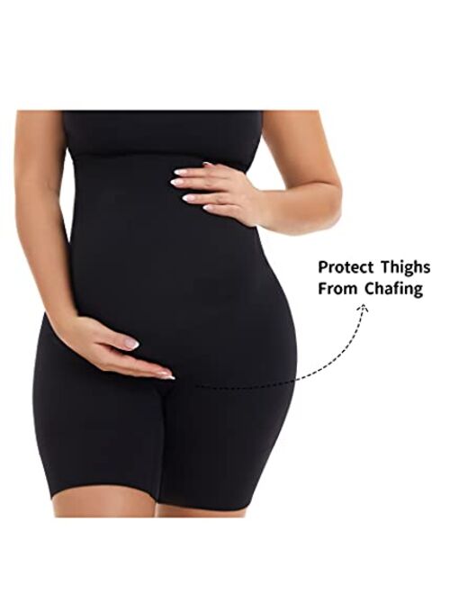 KUNINDOME Seamless Maternity Shapewear, Prevent Thigh Chaffing, Belly Support, S-XXXL