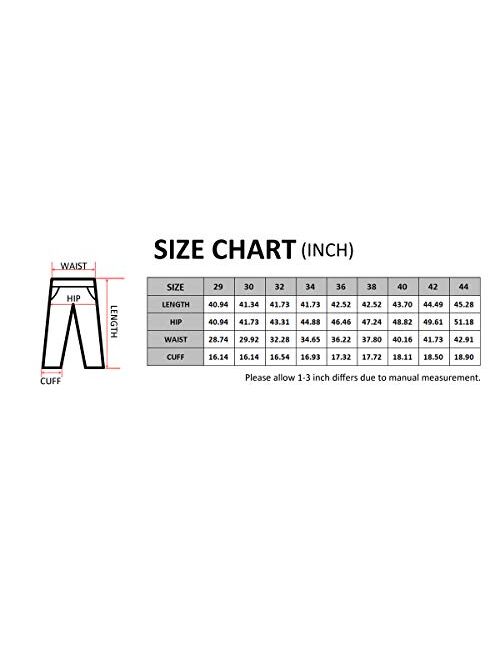 Lilychan Men's Lightweight Cargo Trouser Hiking Pants Army Combat Work Pants Casual Pants with 6 Pocket