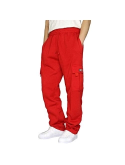 Wakeu Sweatpants for Men Pants Casual Rope Loosening Heavyweight Fit Cargo for Men Loose Sports Trousers Pants with Pockets