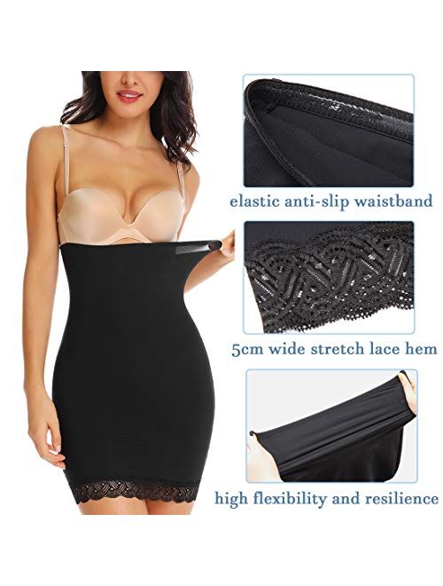 Woweny Tummy Control Shapewear Half Slips for Women Under Dresses High Waist Underwear