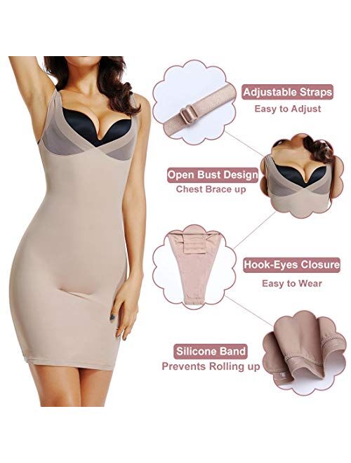 JOYSHAPER Full Slips for Women Under Dresses Long Cami Slip Dress Seamless Slimming Slip Shapewear