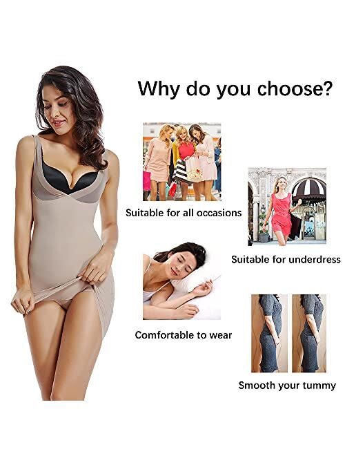 JOYSHAPER Full Slips for Women Under Dresses Long Cami Slip Dress Seamless Slimming Slip Shapewear