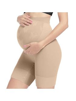 MUSIDORA Womens Seamless Maternity Shapewear High Waist Mid-Thigh Pettipant Pregnancy Underwear for Belly Support