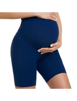 R Ruxia Women's Maternity Shapewear Seamless Pregnancy Underwear for Dress High Waist Over Belly Bump Support Mid-Thigh Panties