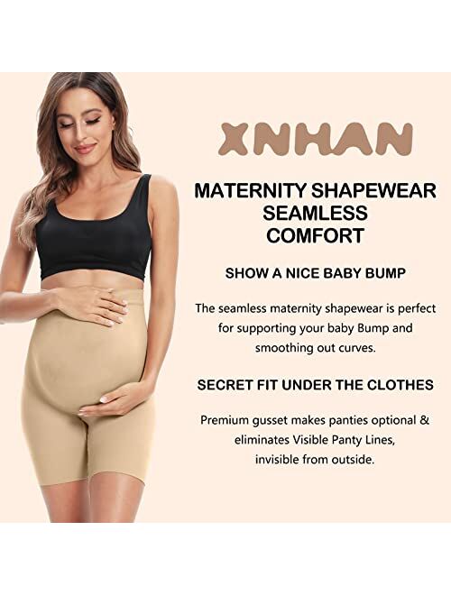 Xnhan Secret Fit Shaper Panty - Seamless Maternity Shapewear with Bonus Laundry Bag,Belly Support,Prevent Thigh Chaffing,S-XXXL