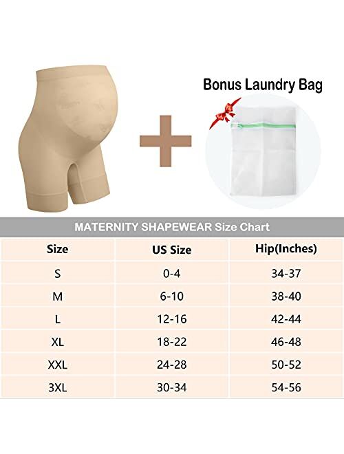 Xnhan Secret Fit Shaper Panty - Seamless Maternity Shapewear with Bonus Laundry Bag,Belly Support,Prevent Thigh Chaffing,S-XXXL