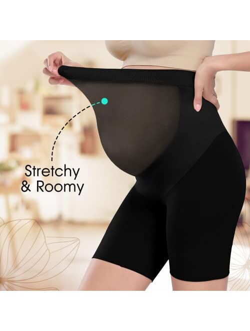 Pregnology Maternity Shapewear for Dresses Pregnancy Underwear Prevent Chaffing Back Support High Waisted Mid-Thigh