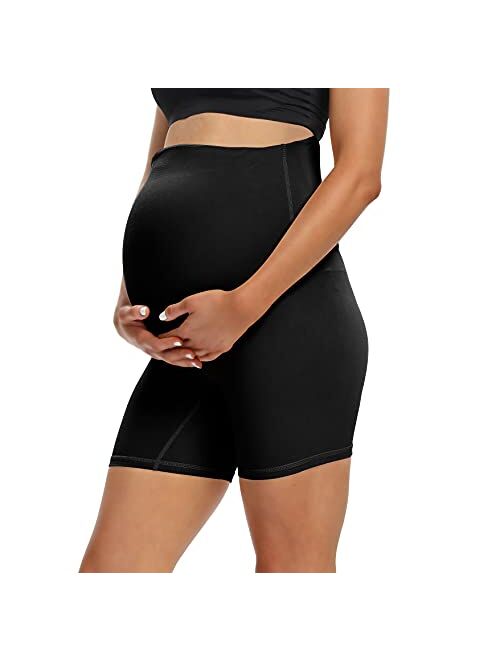 Foucome Maternity Shapewear High Waisted Mid-Thigh Pregnancy Underwear Prevent Chaffing Belly Support Panties