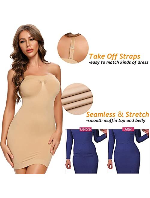 JOYSHAPER Full Slips for Under Dresses Shapewear Slip for Women Tummy Control Underskirts