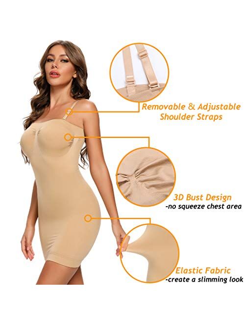 JOYSHAPER Full Slips for Under Dresses Shapewear Slip for Women Tummy Control Underskirts