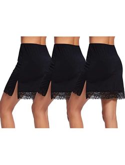Half Slips for Women Underskirt Short Lace Trim Above Knee Half Slip
