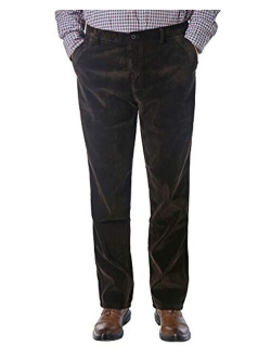 Alimens & Gentle Men's No-Iron Straight-fit Flat-Front Corduroy Pant