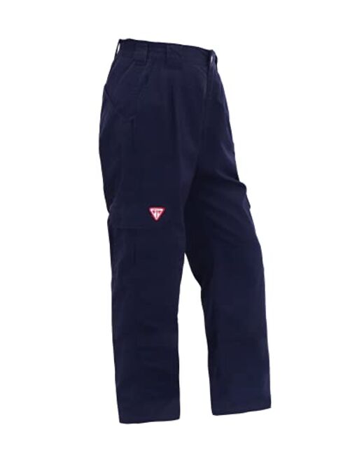 TICOMELA FR Pants for Men Flame Resistant Cargo Pants Lightweight 100% Cotton NFPA2112 7.5oz Elastic Waist Pants