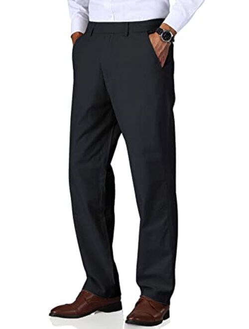 Soojun Men's Relaxed Fit Elastic Waist Drawstring Cotton Linen Pants