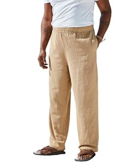 KingSize KS Island Men's Big & Tall Elastic Waist Gauze Cotton Pants