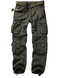 KOCTHOMY Men's Cargo Pants, Camo Tactical Military Army Ripstop Cotton Casual Work Pants with Mulit Pocket