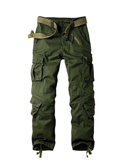 Buy OCHENTA Men's Casual Military Cargo Pants with 8 Pockets online ...