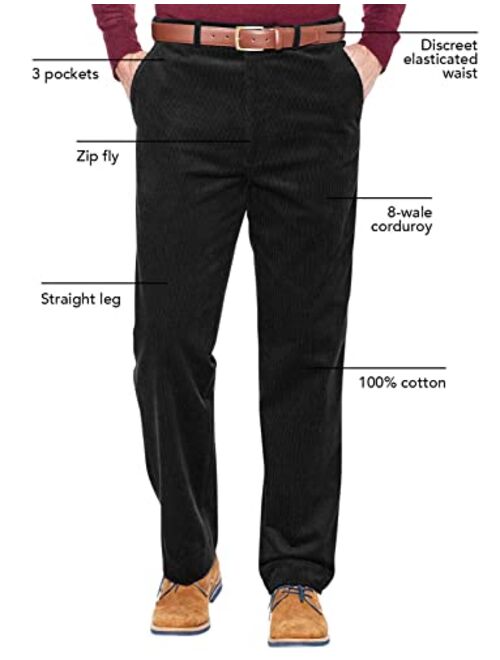 Chums | Mens | Corduroy Cotton Trouser Pants with Hidden Extra Waistband |