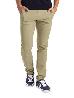 westAce Mens Stretch Skinny Slim Fit Chino Pants Flat Front Casual Super Spandex Trousers