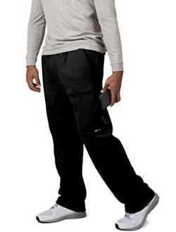 Vibes Men's Cargo Zipper Pocket Sweatpants Adjustable Bungee Cord Open Bottom