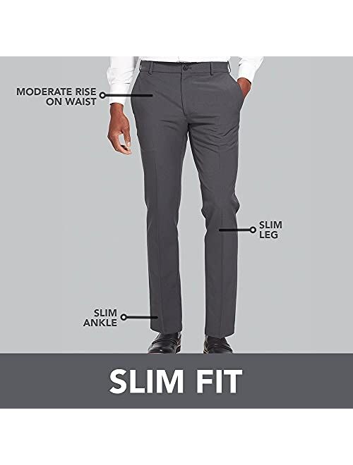 Van Heusen Men's Stain Shield Stretch Slim Fit Flat Front Dress Pant