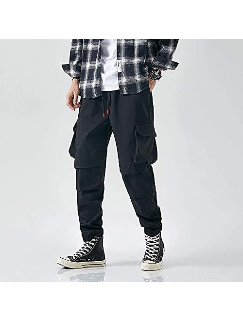 XYXIONGMAO Streetwear Hip Hop Cargo Pants Joggers for Men Youth Loose Casual Pants Sports Multi-Pocket Overalls