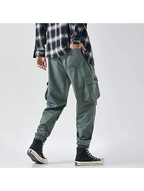 XYXIONGMAO Streetwear Hip Hop Cargo Pants Joggers for Men Youth Loose Casual Pants Sports Multi-Pocket Overalls