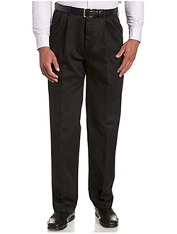Men's Work-to-Weekend Khaki No-Iron Pleat-Front Pant with Hidden Expandable Waist