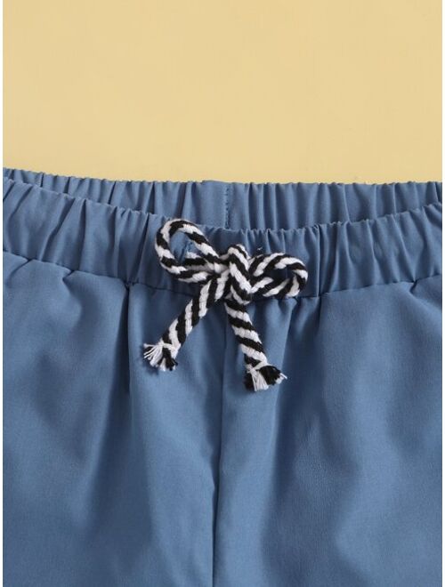 SHEIN Boys Tropical Print Top & Shorts Set