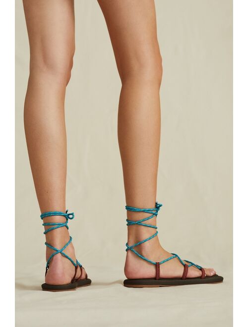 Larroude Cleo Cotton Denim Gladiators Sandals