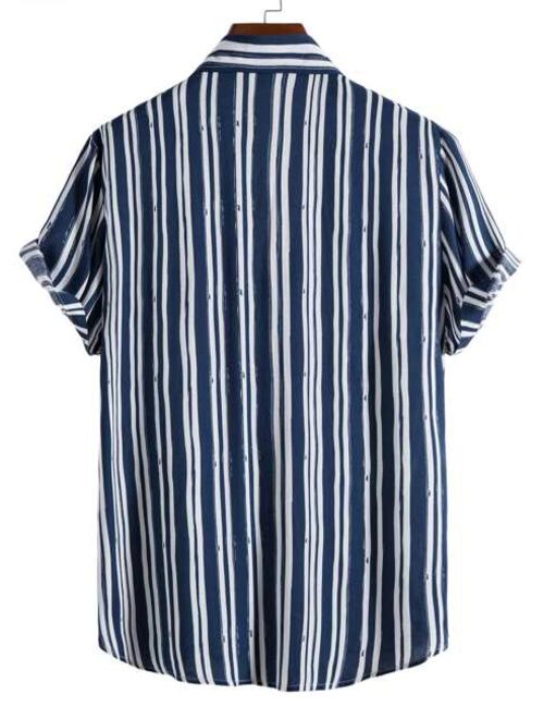 ROMWE Guys Striped Shirt