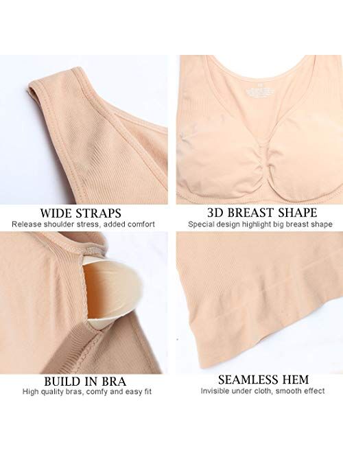 Joyshaper Women’s Shapewear Tank Top Tummy Control Cami Shaper Seamless Shaping Camisole Slimming Padded Tanks