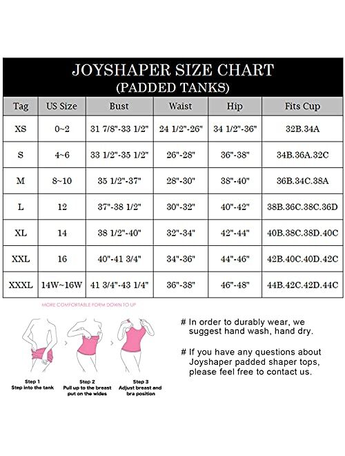 Joyshaper Women’s Shapewear Tank Top Tummy Control Cami Shaper Seamless Shaping Camisole Slimming Padded Tanks