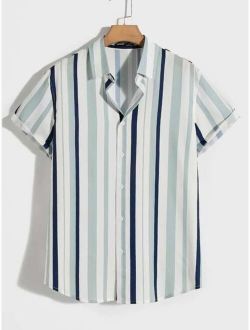 Men Striped Single Breasted Shirt