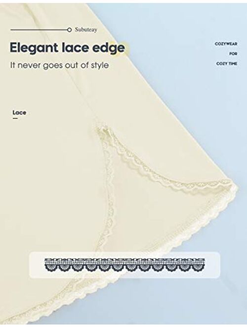 Subuteay Half Slips Skirt for Women Both Side Slit Underskirt Lace Curved Mini Skirts