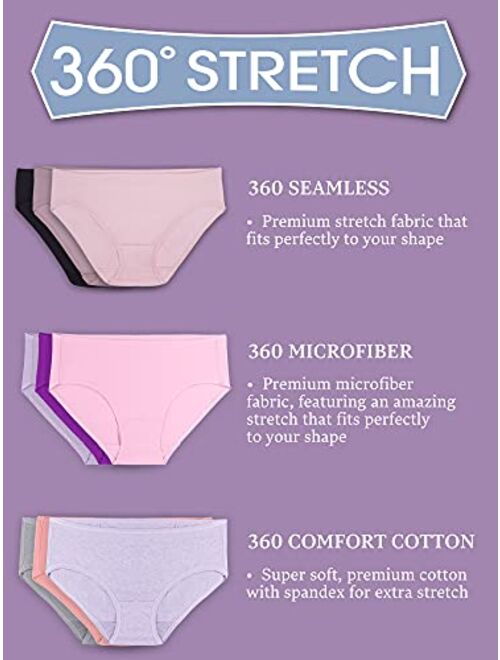 Fruit of the Loom Women's 360° Stretch Underwear (Regular & Plus Size)